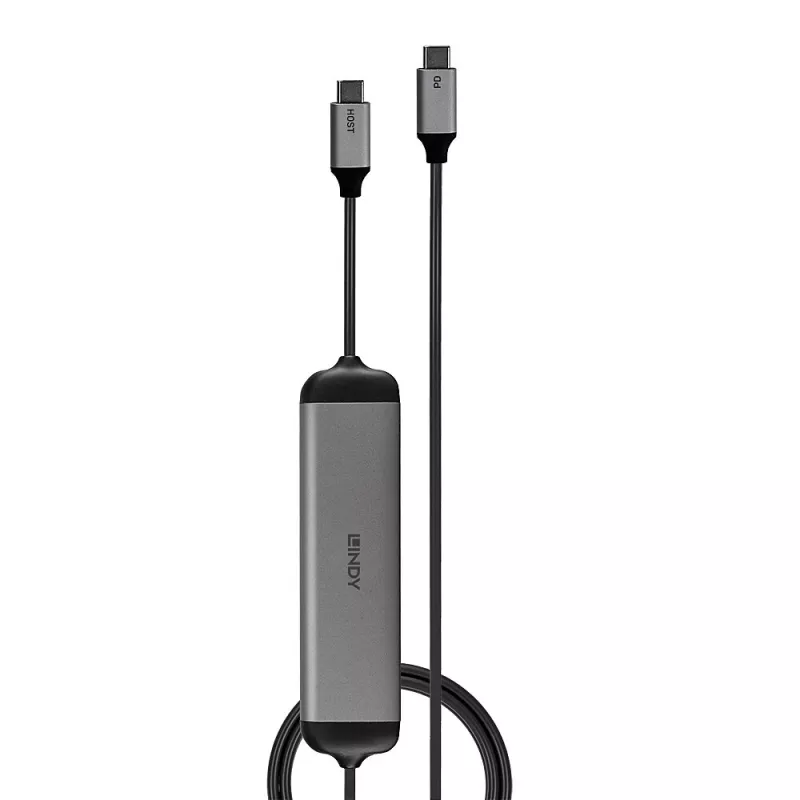 Lindy DST-Micro 140, USB-C Laptop Micro Dockingstation mit 4K-Unterstützung und 1,4 m 60W-Ladekabel