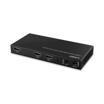 Lindy 2 Port HDMI 8K60 Splitter mit Audio, HDMI, 2x HDMI, 3,5 mm, 7680 x 4320 Pixel, Schwarz, Metall