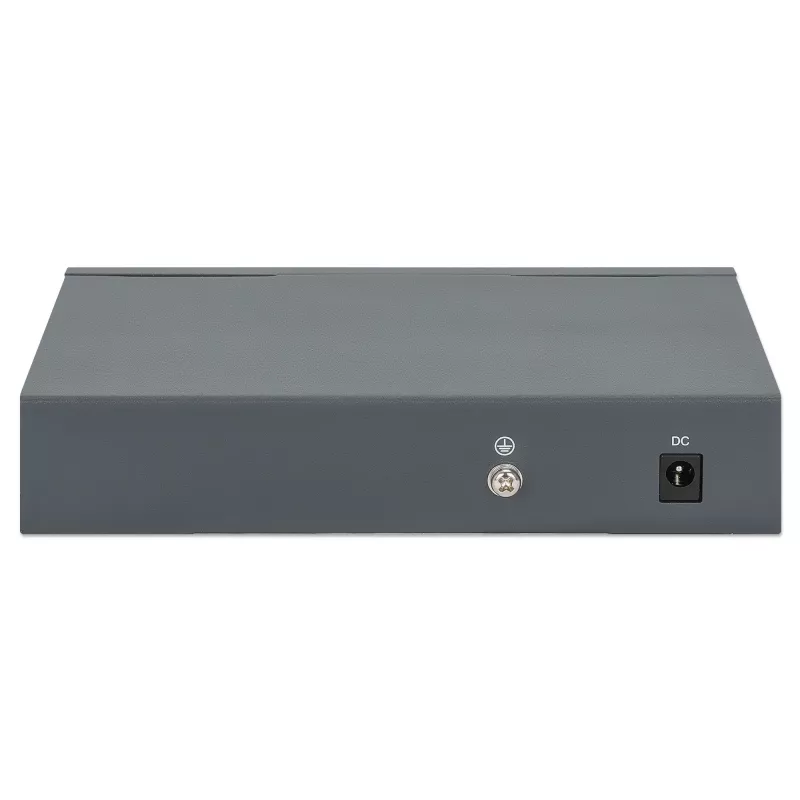 Intellinet 5-Port Gigabit Switch mit PoE Passthrough, ein IEEE 802.3bt (PoE++ / 4PPoE) PD PoE Port mit 95 W Leistungsaufnahme, vier PSE PoE Ports, PoE Leistungsbudget bis zu 65 W, IEEE 802.3at/af konformer Ausgang, Desktop, Option zur Wandmontage
