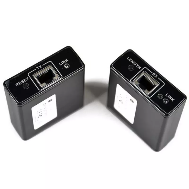 AV-Sender und -Empfänger TECHLY IDATA EXT-E70 — HDMI-Verlängerung über Cat6/6a/7-Kabel, Full HD 1920x1080, 60 m, 10,2 Gbit/s, HDCP, schwarz