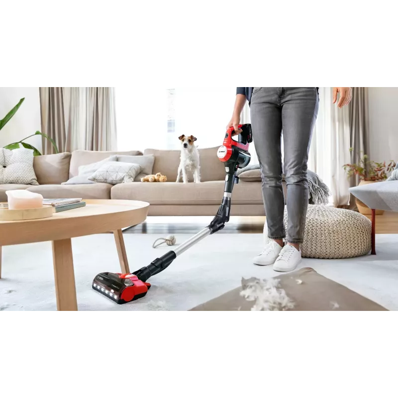 Bosch BBS711ANM Stabstaubsauger/Elektrobesen Akku Trocken Beutellos 0,3 L Schwarz, Rot, Edelstahl