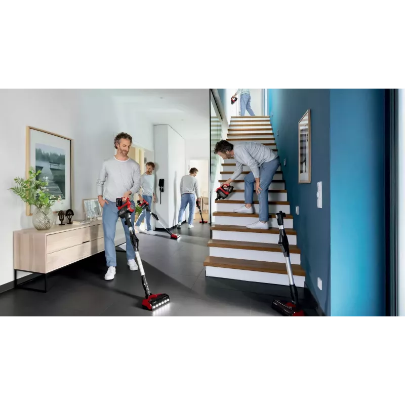 Bosch BBS711ANM Stabstaubsauger/Elektrobesen Akku Trocken Beutellos 0,3 L Schwarz, Rot, Edelstahl