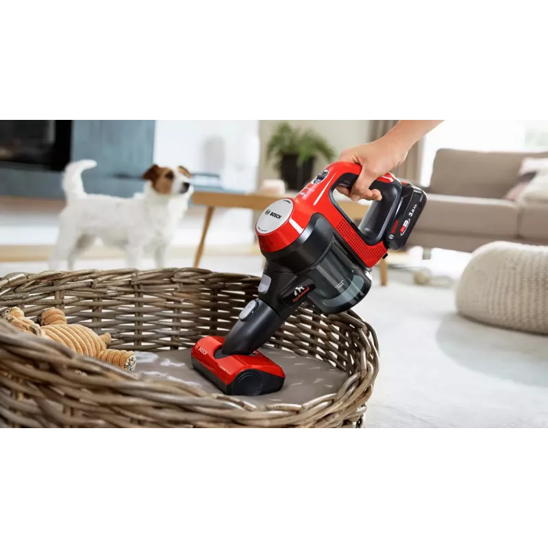 Bosch BBS711ANM Stabstaubsauger/Elektrobesen Akku Trocken Beutellos 0,3 L Schwarz, Rot, Edelstahl