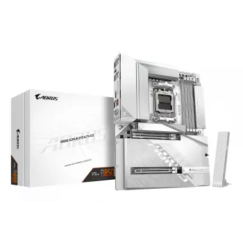 GIGABYTE B850 AORUS STEALTH ICE ATX-Mainboard für AMD Sockel AM5 — B850, 14+2+2 VRM, DDR5 bis 8200 MHz (OC), 2×PCIe5, 2×PCIe4 M.2, Wi‑Fi 7, 5GbE