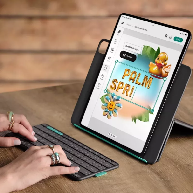 LOGITECH Flip Folio Graphite - iPad Pro 13-in (M4) iPad Air 13-in (M2 & M3) Qwerty UK