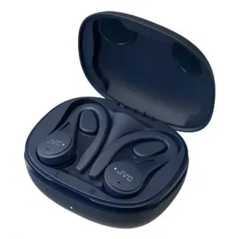 In-Ear-Kopfhörer JVC HA-EC25TAU — True Wireless, Bluetooth 5.1, IPX5, Ohrbügel, 6-mm-Treiber, 30 Std. mit Ladecase, blau