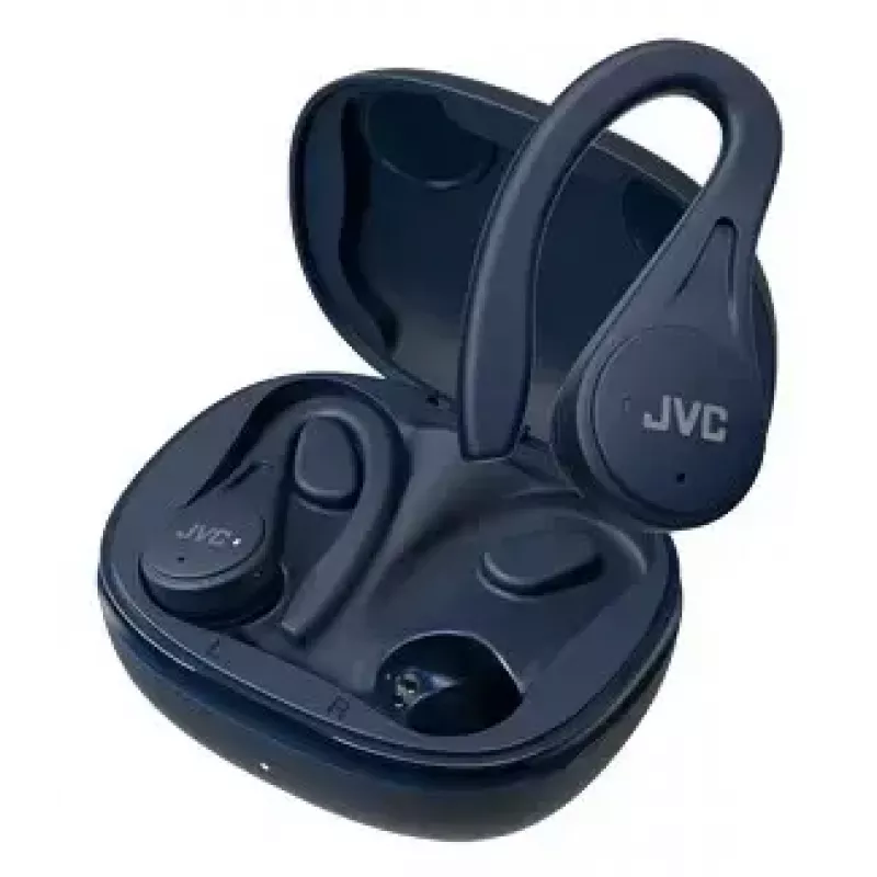 In-Ear-Kopfhörer JVC HA-EC25TAU — True Wireless, Bluetooth 5.1, IPX5, Ohrbügel, 6-mm-Treiber, 30 Std. mit Ladecase, blau
