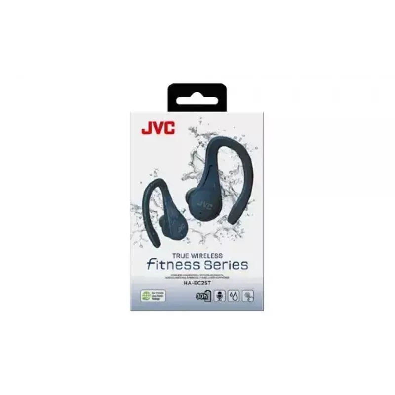 In-Ear-Kopfhörer JVC HA-EC25TAU — True Wireless, Bluetooth 5.1, IPX5, Ohrbügel, 6-mm-Treiber, 30 Std. mit Ladecase, blau
