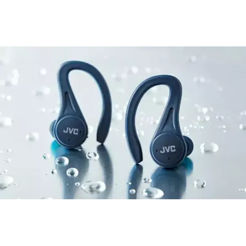 In-Ear-Kopfhörer JVC HA-EC25TAU — True Wireless, Bluetooth 5.1, IPX5, Ohrbügel, 6-mm-Treiber, 30 Std. mit Ladecase, blau
