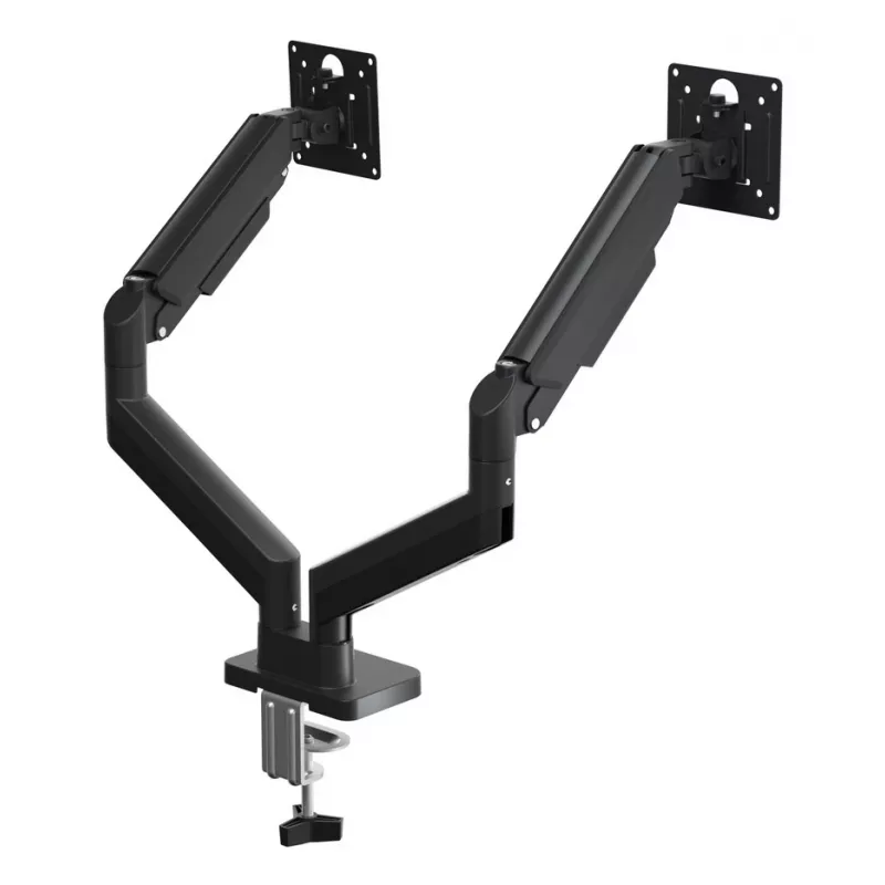 GEMBIRD Schreibtischmontierter verstellbarer Doppelmonitorarm 17-32 Zoll, Schwarz