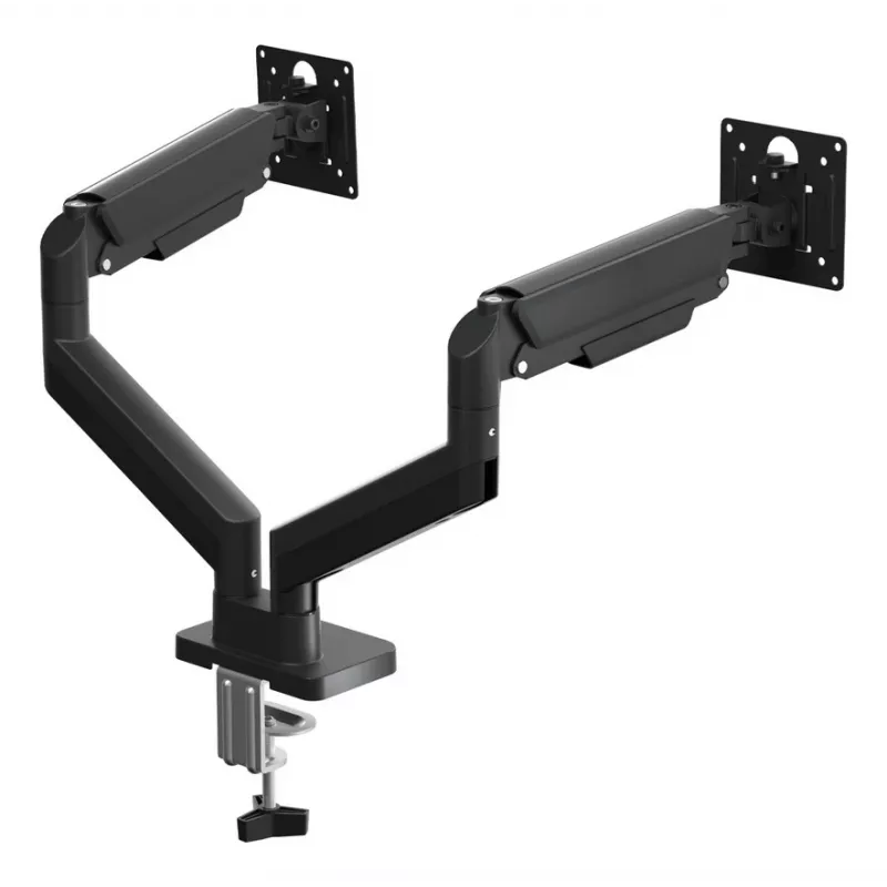 GEMBIRD Schreibtischmontierter verstellbarer Doppelmonitorarm 17-32 Zoll, Schwarz