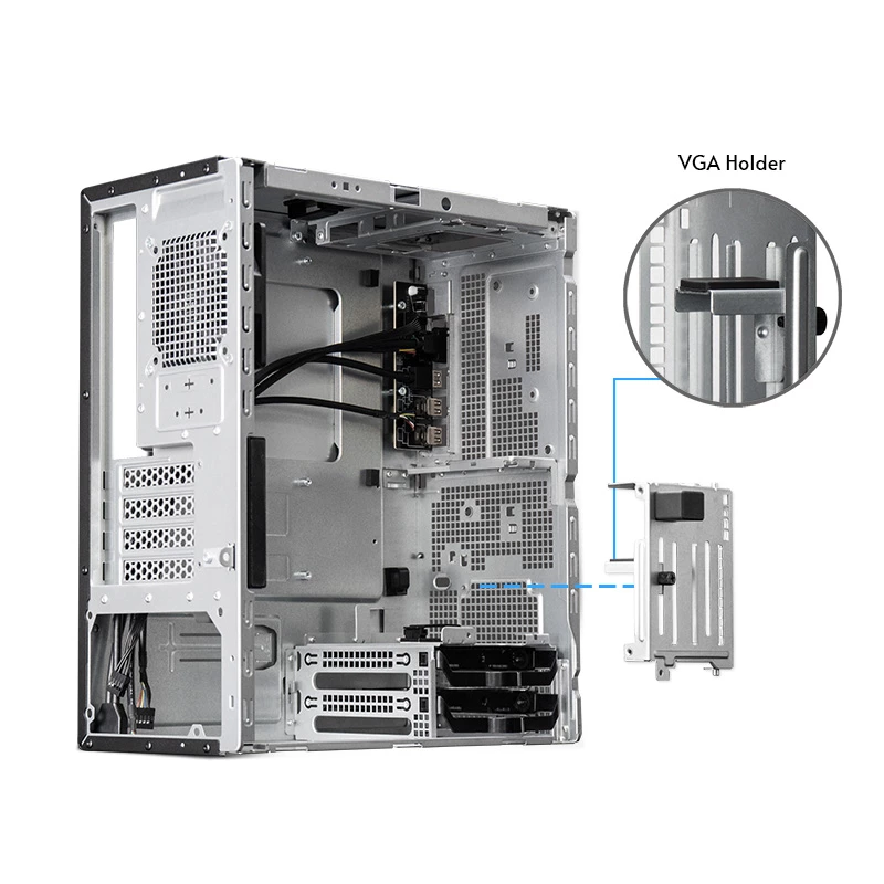 PC-Gehäuse CHIEFTEC BS-20B-OP Midi Tower, schwarz, microATX/Mini-ITX, 2x 3,5 Zoll, max. GPU 27 cm, 1x 5,25 Zoll Schacht, USB-C