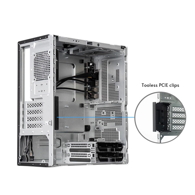 PC-Gehäuse CHIEFTEC BS-20B-OP Midi Tower, schwarz, microATX/Mini-ITX, 2x 3,5 Zoll, max. GPU 27 cm, 1x 5,25 Zoll Schacht, USB-C