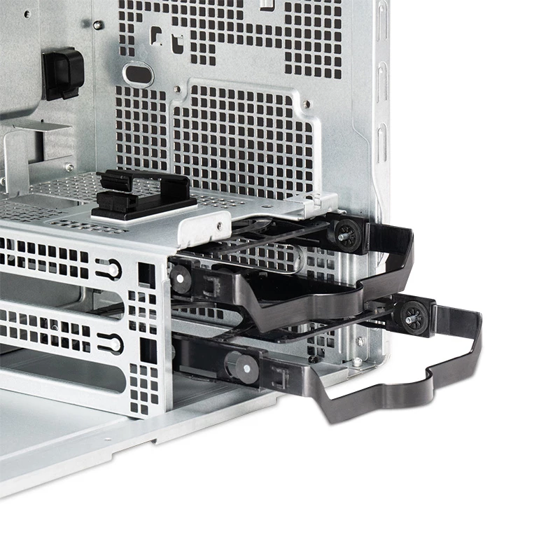 PC-Gehäuse CHIEFTEC BS-20B-OP Midi Tower, schwarz, microATX/Mini-ITX, 2x 3,5 Zoll, max. GPU 27 cm, 1x 5,25 Zoll Schacht, USB-C