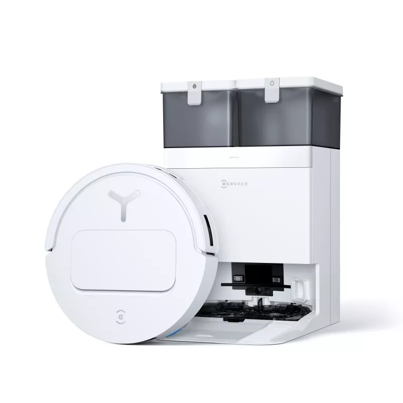 Staubsaugerroboter Ecovacs Deebot T50 Pro Omni — 185 Min. Laufzeit, 6400 mAh Akku, 3 L Basis-Staubkapazität, D-ToF-Lidar-Navigation, Nasswischen, 9 mm Kletterfähigkeit