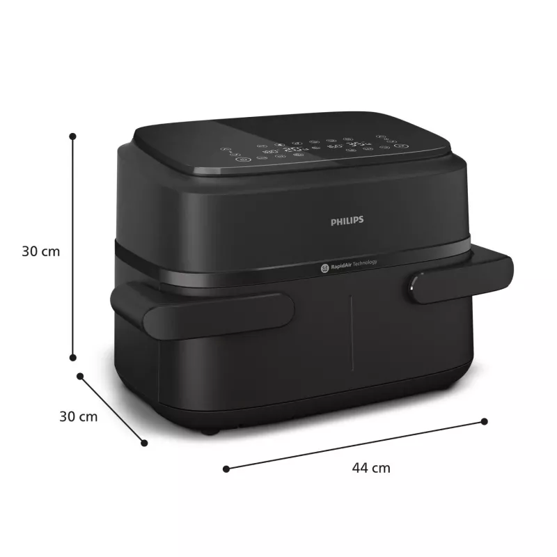 Philips 1000 series NA150/00 Fritteuse Doppelt 7 l Standgerät 2450 W Heißluftfritteuse Schwarz