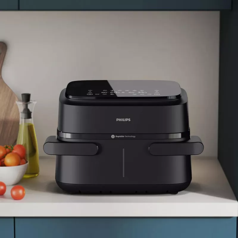 Philips 1000 series NA150/00 Fritteuse Doppelt 7 l Standgerät 2450 W Heißluftfritteuse Schwarz