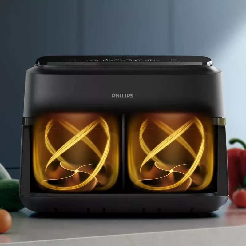 Philips 1000 series NA150/00 Fritteuse Doppelt 7 l Standgerät 2450 W Heißluftfritteuse Schwarz