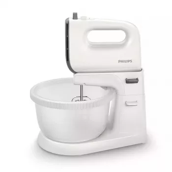 Philips 5000 Series HR3745/00 Handmixer mit Standschüssel 450 W grau/weiß