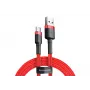 BASEUS Geflochtenes Cafule Schnellladekabel – USB Typ-A auf Typ-C 2 A – 2 m – Rot (Nylon)