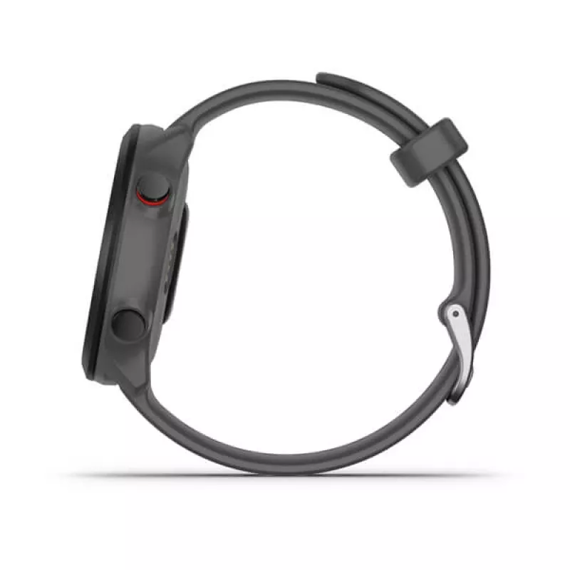 Smartwatch GARMIN Forerunner 55, rund 42 mm Gehäuse, grau, Silikonarmband, GPS/GLONASS/Galileo, 5 ATM Wasserdichtigkeit