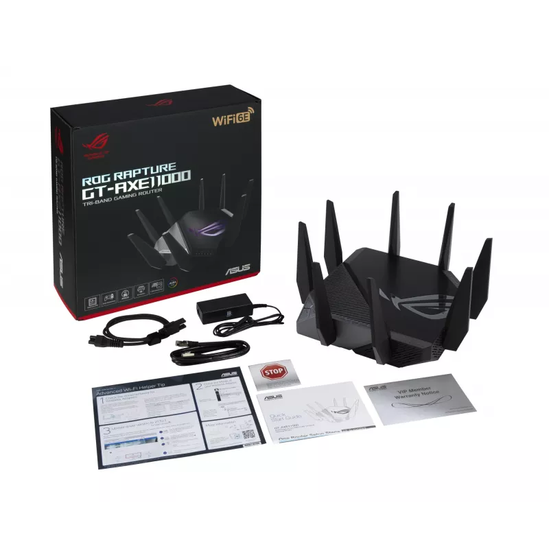 ASUS GT-AXE11000 Wireless-Router Gigabit Ethernet Tri-Band (2,4 GHz / 5 GHz / 6 GHz) Schwarz