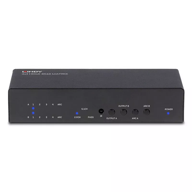 AV-Matrix-Switch Lindy 4x2 HDMI 4K60 Matrix