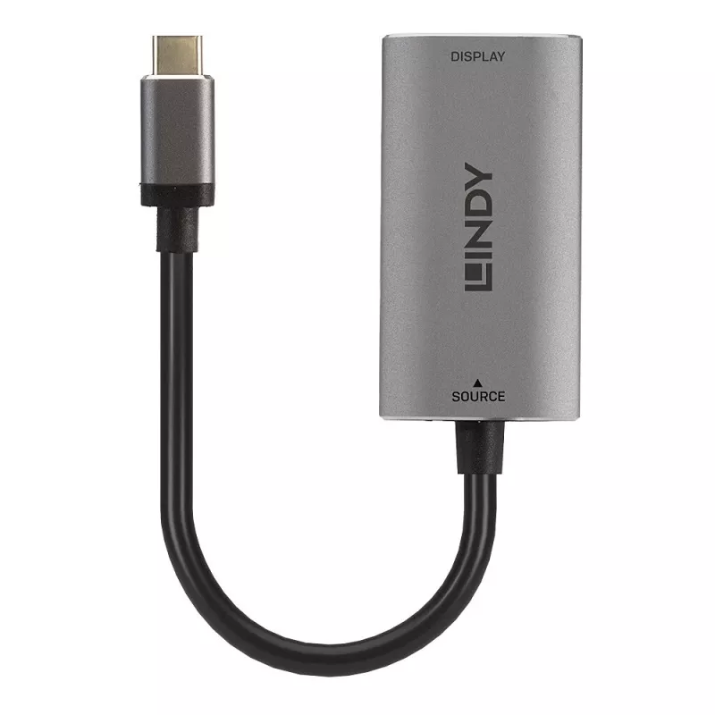 Lindy USB Type C auf HDMI 8K60 Konverter, 0,11 m, USB Type-C, HDMI, Stecker, Buchse, gerade