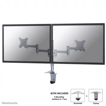 Neomounts FPMA-D1330DSILVER Monitorarm 10-27 Zoll, Klemme/Durchführung, 9 kg, 25,4 cm (10 Zoll), 68,6 cm (27 Zoll), 100 x 100 mm, Silber