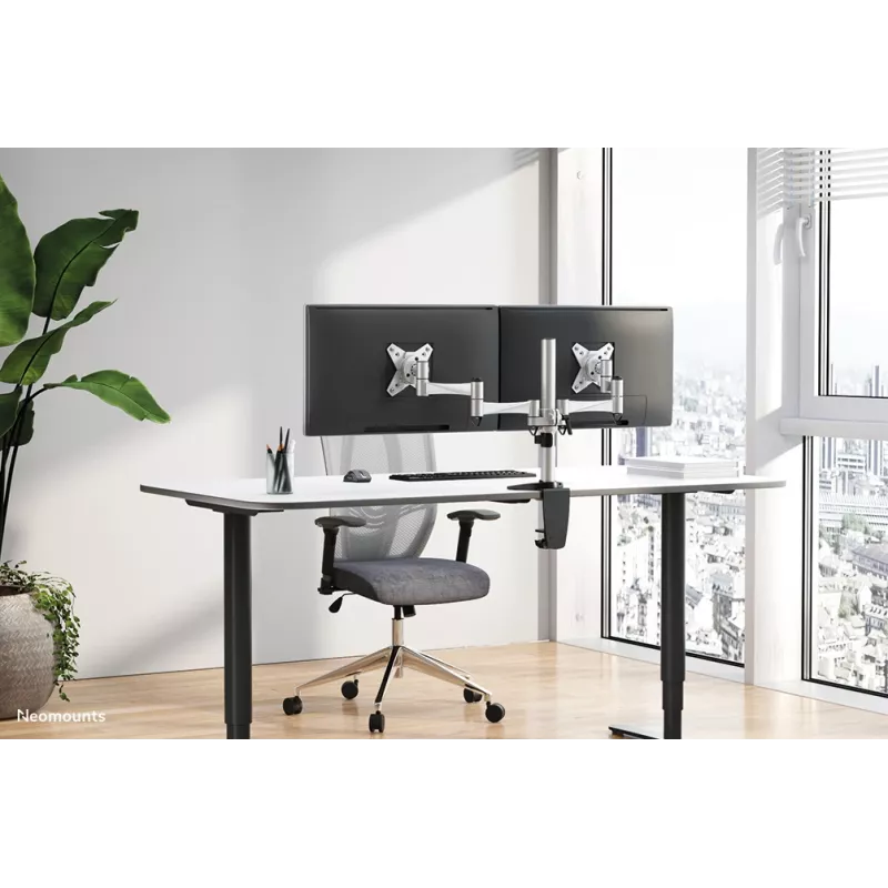 Neomounts FPMA-D1330DSILVER Monitorarm 10-27 Zoll, Klemme/Durchführung, 9 kg, 25,4 cm (10 Zoll), 68,6 cm (27 Zoll), 100 x 100 mm, Silber