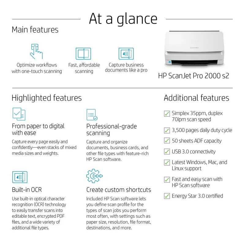 HP Scanjet Pro 2000 s2 Einzugscanner