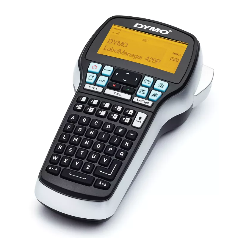 DYMO LabelManager 420P Hochleistungs-Labeldrucker-Set mit Akkubetrieb und tragbar | ABC-Tastatur mit 4 Rollen D1-Etiketten & Tragekoffer