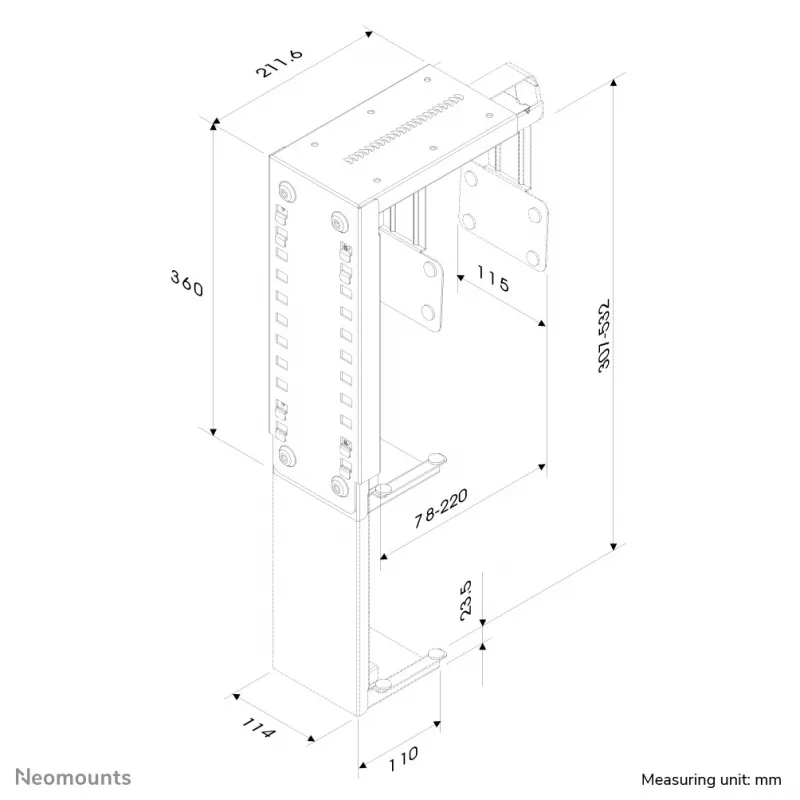Neomounts CPU-D100Schwarz CPU-Halterung - max. 30 kg - universell