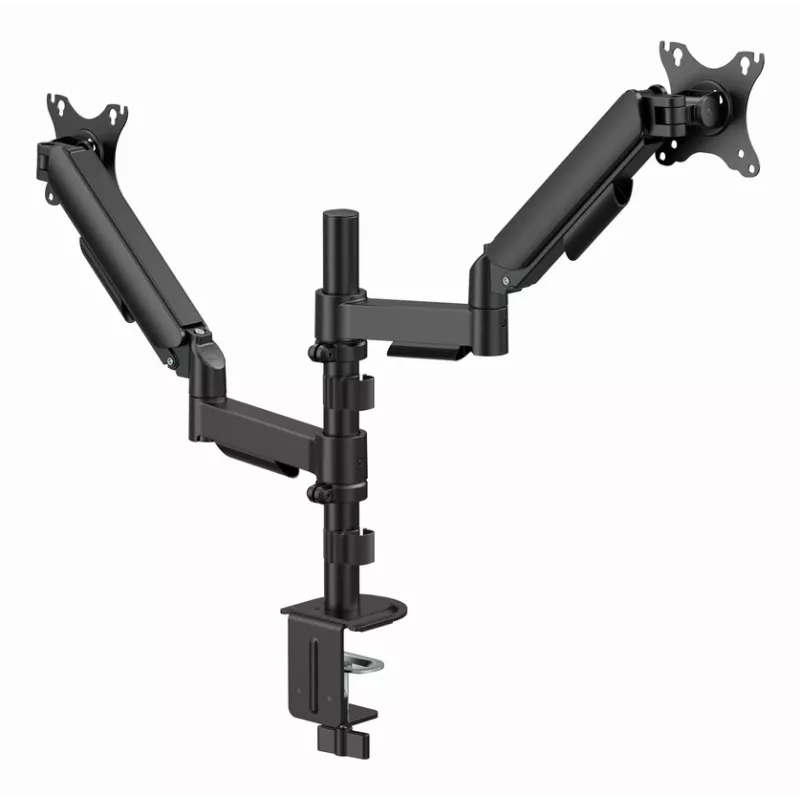Monitor-Tischhalterung Gembird MA-DA2P-02 für 2 Bildschirme, bis 81,3 cm (32 Zoll), VESA 75x75–100x100, max. Gewicht 9 kg pro Bildschirm, Klemme/Tischdurchführung, schwarz