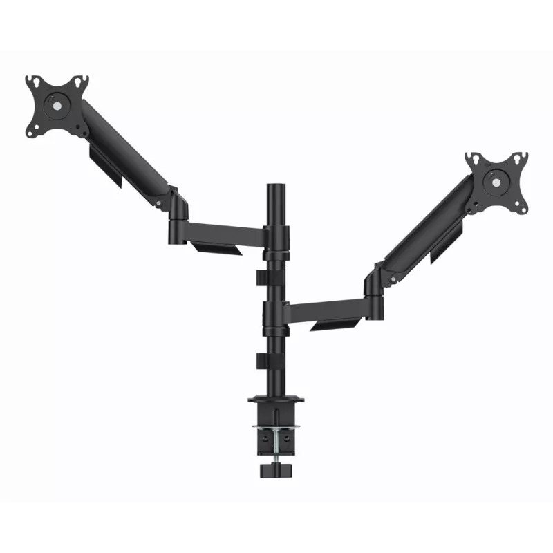 Monitor-Tischhalterung Gembird MA-DA2P-02 für 2 Bildschirme, bis 81,3 cm (32 Zoll), VESA 75x75–100x100, max. Gewicht 9 kg pro Bildschirm, Klemme/Tischdurchführung, schwarz