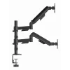 Monitor-Tischhalterung Gembird MA-DA2P-02 für 2 Bildschirme, bis 81,3 cm (32 Zoll), VESA 75x75–100x100, max. Gewicht 9 kg pro Bildschirm, Klemme/Tischdurchführung, schwarz