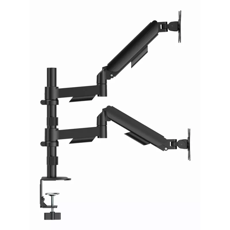 Monitor-Tischhalterung Gembird MA-DA2P-02 für 2 Bildschirme, bis 81,3 cm (32 Zoll), VESA 75x75–100x100, max. Gewicht 9 kg pro Bildschirm, Klemme/Tischdurchführung, schwarz