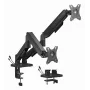 GEMBIRD Verstellbarer Tisch-Monitorarm für zwei Bildschirme mit USB-Anschlüssen, 43,2-81,3 cm (17-32 Zoll)
