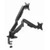 GEMBIRD Verstellbarer Tisch-Monitorarm für zwei Bildschirme mit USB-Anschlüssen, 43,2-81,3 cm (17-32 Zoll)