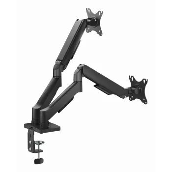 GEMBIRD Verstellbarer Tisch-Monitorarm für zwei Bildschirme mit USB-Anschlüssen, 43,2-81,3 cm (17-32 Zoll)