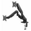 GEMBIRD Verstellbarer Tisch-Monitorarm für zwei Bildschirme mit USB-Anschlüssen, 43,2-81,3 cm (17-32 Zoll)
