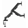 GEMBIRD Verstellbarer Tisch-Monitorarm für zwei Bildschirme mit USB-Anschlüssen, 43,2-81,3 cm (17-32 Zoll)