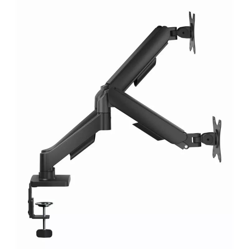 GEMBIRD Verstellbarer Tisch-Monitorarm für zwei Bildschirme mit USB-Anschlüssen, 43,2-81,3 cm (17-32 Zoll)
