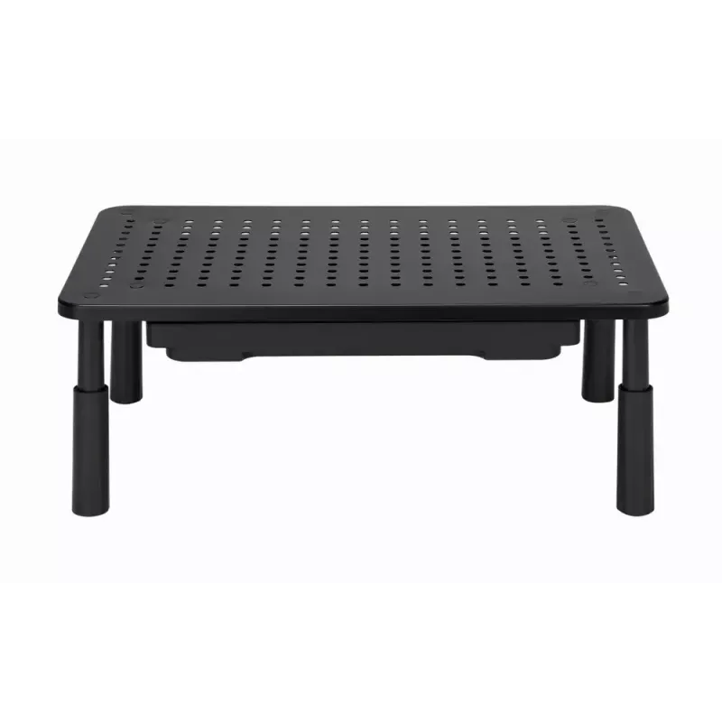 Monitorständer GEMBIRD MS-TABLE-D-01 — höhenverstellbarer Tischaufsatz mit 1 Schublade, Stahl, 140 mm Höhe, für 1 Display, 20 kg Tragkraft