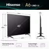 TV Hisense 43A6Q 43 Zoll 4K Ultra HD LED Smart TV, VIDAA, HDR10+, Direct-LED, 3×HDMI, Wi‑Fi, Bluetooth
