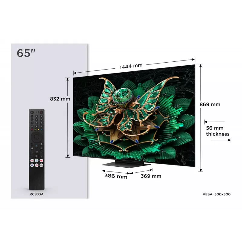 TCL 65C7K TV 165,1 cm (65 Zoll) 4K Ultra HD Smart TV Wi-Fi Metallic 2600 cd/m²