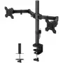 Monitorhalterung TECHLY ICA-LCD-382-D für 2 Displays, Tischklemme, bis 27 Zoll, 20 kg, VESA 75x75–100x100, schwarz