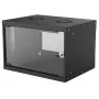 Wandmontierter Netzwerkschrank INTELLINET 714143 — 6U 19 Zoll, 540×400×353 mm, verzinkter Stahl, Glasfront, IP20, max. 50 kg