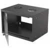 Wandmontierter Netzwerkschrank INTELLINET 714143 — 6U 19 Zoll, 540×400×353 mm, verzinkter Stahl, Glasfront, IP20, max. 50 kg