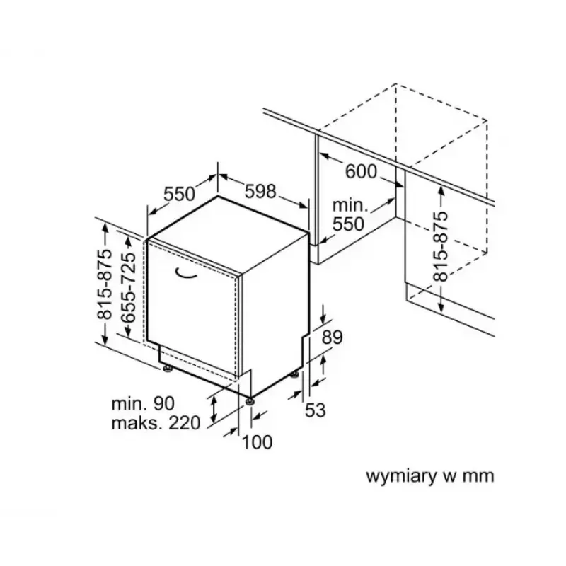 Einbau-Geschirrspüler Bosch Serie 4 SMV4HTX11E — 13 Maßgedecke, vollintegrierbar 60 cm, Energieklasse C